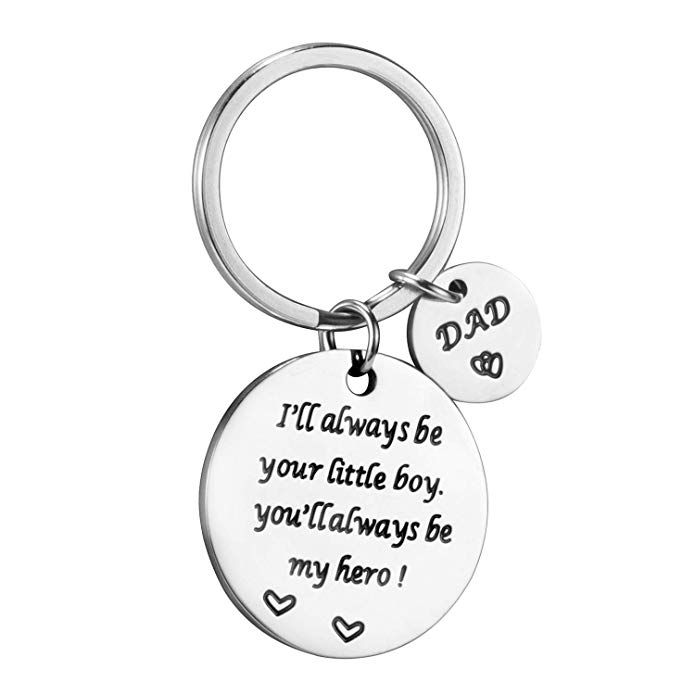 Fathers Day Gifts Keychain Dad New Present Idea from Daughter Son Kids Wife, Christmas Birthday Valentines Fathers Day Gift