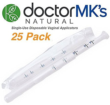 Disposable Vaginal Applicators (25 pack), Fits Premarin, Estrace and Most Creams and Gels, Individually Wrapped with Dosage Markings, by Doctor MK's®