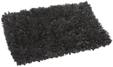 FHE Group Tissue Rug Bath Mat, 45 by 27 Inches, Black