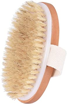 Haobase Dry Skin Body Brush - Improves Skin's Health And Beauty - Natural Bristle - Remove Dead Skin And Toxins