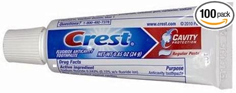 Crest, Cavity Protection Fluoride Anticavity Toothpaste, 0.85 Oz Travel Size (100 Pack)