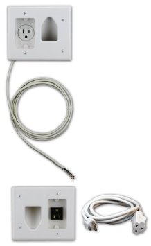 Datacomm 50-3323-WH-KIT Flat Panel TV Cable Organizer Kit with Power Solution - White