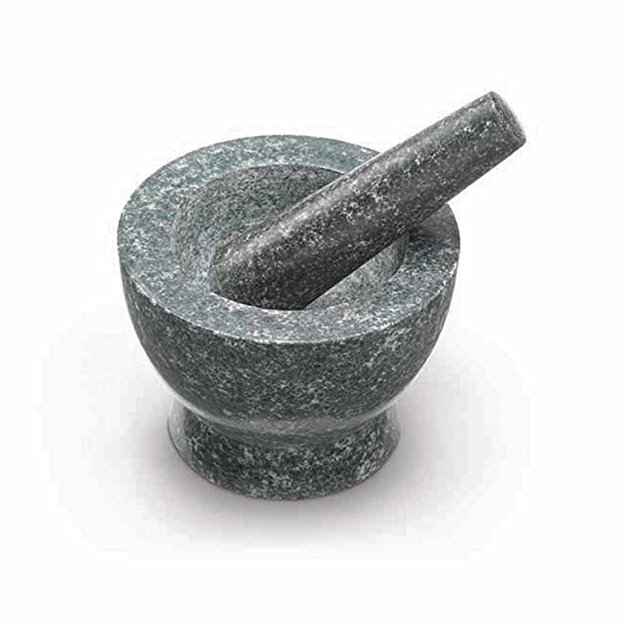 Jamie Oliver Cookware Range Pestle and Mortar, Natural Granite/Dark Grey, 14 cm