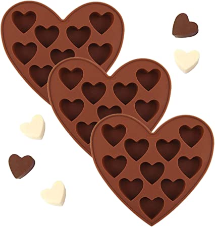 Love Heart Shape Valentine Engagement Wedding Shapes for Chocolate and Candy Silicone Mold Set of three