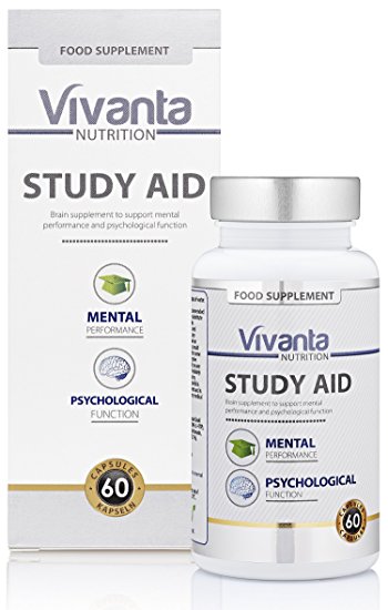 Study Aid: Nootropic to Support Brain & Mental Performance - Concentration, Learning, Memory (60 Capsules)