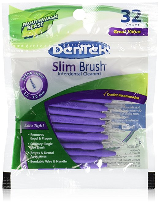 Dentek Slim Brush Cleaners, 32 each by Dentek