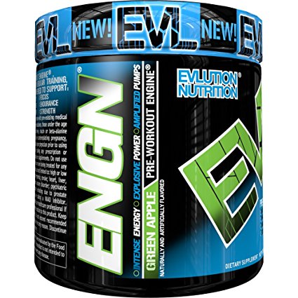 Evlution Nutrition EVL ENGN Pre-workout Powder, Green Apple, 30 Servings (8.5 Oz)
