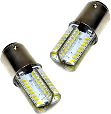 HQRP 2-Pack 120V LED Light Bulbs Cool White Compatible with Singer 201 / 221 / 222 / 247 / 301 / 337 / 347 / 401 / 403 / 404 Sewing Machine