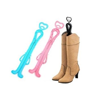UDTEE 2PCS Novelty And Practical Women Essential Tools Boots/Knee High Shoes Clip/Support/Stand/ Rack/Holder/Hanger/Shaper/Organizer/Storage,Blue,Pink,Black, Random Color