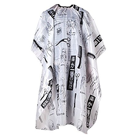 Barber Gown - TOOGOO(R) Hair Salon Cape Haircut Barber Gown Hairdressing Apron Hairdressing Supplies Black White