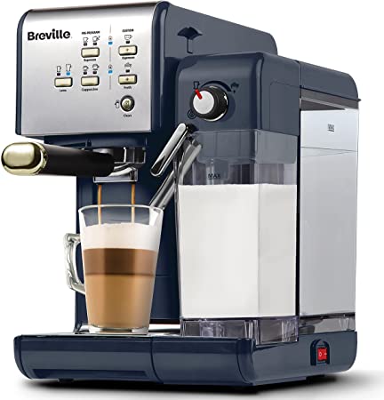 Breville One-Touch CoffeeHouse Coffee Machine | Espresso, Cappuccino and Latte Maker | 19 Bar Italian Pump | Automatic Milk Frother | ESE Pod Compatible | Navy [VCF145]