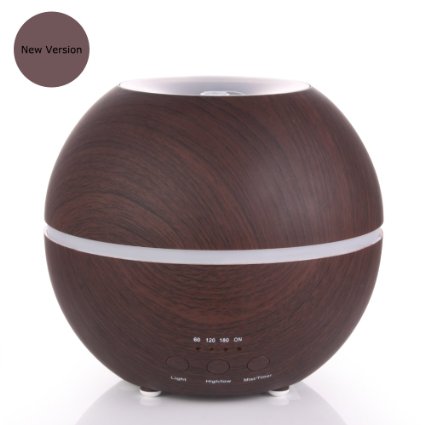 MIU COLOR® 300ml Essential Oil Diffuser, Cool Mist Humidifier for Baby Office Home Spa - Dark Wood Grain