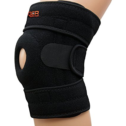 Knee Brace, BOER Knee Support Open-Patella Stabilizer with Durable Adjustable Strapping Kneecap Support for Pain Relief & Exercise Sports - Wear Anywhere