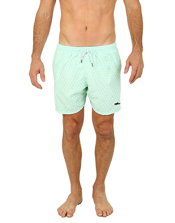 UZZI Men's Malibu Quick Dry Printed Short Swim Trunks