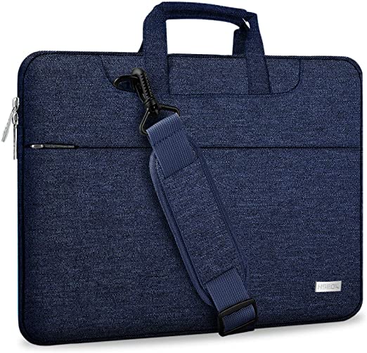 Hseok Laptop Shoulder Bag 15 15.6 16 Inch Brifecase, Compatible MacBook Pro 16 15.4 Inch, XPS 15 Spill-Resistant Handbag with Shoulder Strap for Most 14"-16" Notebooks, Dark Blue