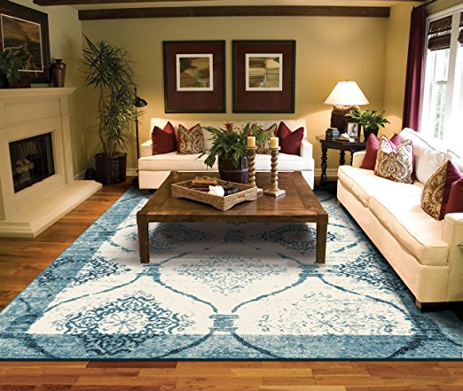 Large Rugs for Living Room 8x10 Blue Clearance Area Rugs 8x11 Under 100 Prime