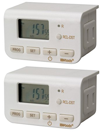 Woods 50007WD Indoor 24-Hour Digital Timer, Daily Settings, 2-Pack