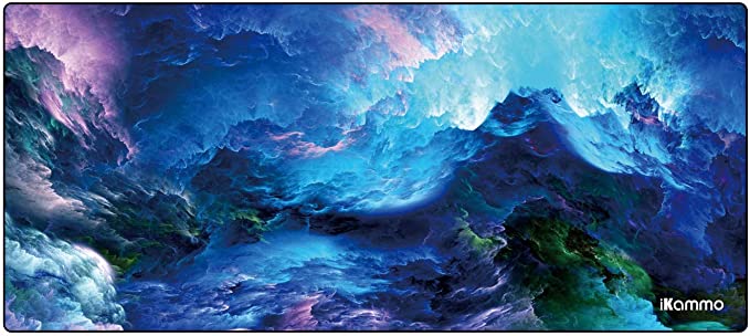 Large Gaming Mouse Pad/Mat Extended Computer Mouse Pad Large Desk Pad XXL Big Office Desk Mouse Mat/Pad with Waterproof Surface-Optimized Gaming Surface,35.415.70.8”(XXL-044, Blue Clouds)