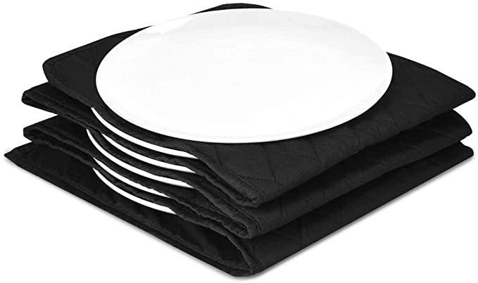 Navaris Electric Plate Warmer - 10 Plate Blanket Heater Pockets for Warming Dinner Plates to 74 Degrees in 10 Minutes - Black Compact Folding Design