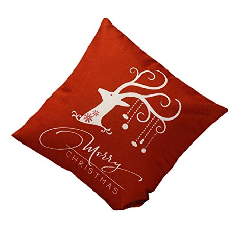 Sankuwen Home Decoration Christmas Pillow Cushion Cover (Red deer)
