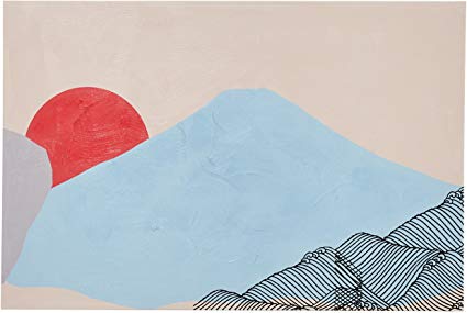 Rivet Mid Century Modern Abstract Mountain Landscape Wall Art Décor on Canvas - 36 x 48 Inches