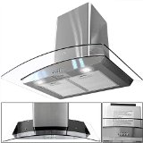 30 Kitchen Wall Mount Stainless Steel Glass Range Hood Stove Vents