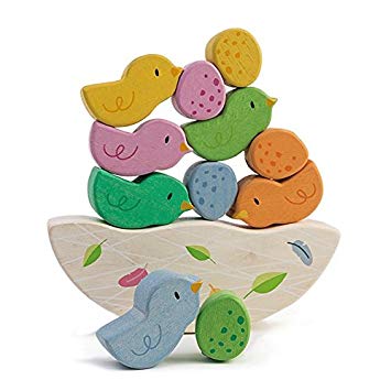 Rocking Baby Birds 12 Piece Balance Toy - STEM Toy - Early Learning to Develop Strategic Thinking and Fine Motor Skills - Wooden Toy Stacker & Balance Educational Game