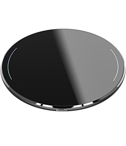 TOZO for iPhone X Wireless Charger, [Ultra Thin] Aviation Aluminum Wireless Fast Charging Pad for iPhone X / 10 / 8 / 8 Plus, Samsung Galaxy S8, S8 , Note 8 [Black]