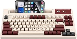 EPOMAKER DynaTab75 Wireless Gaming Keyboard with Slot for iPad Tablet, Hot-swap Gasket Mechanical Keyboard, 2.4G/USB-C/BT5.0 Creamy Keyboard, RGB, Fast Charge (Retro Red, Flamingo Switch)