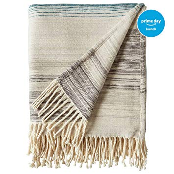 Rivet Modern Ombre Effect Lightweight Throw, 50" x 60", Cool Multi