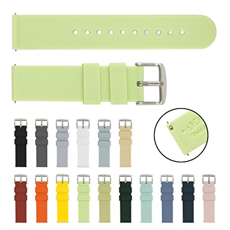 ARCHER Watch Straps Quick Release Silicone Soft Rubber Replacement Bands (18mm, 20mm, 22mm)