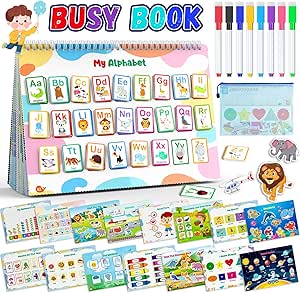 Busy Book for Toddlers 3 , Preschool Learning Activities with 30 Themes Pre K Preschool Workbooks, Montessori Educational Learning Toys Activity Books for Christmas Birthdays Gifts Boys Girls