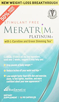 BioGenetic Laboratories MeraTrim Platinum plus with L-Carnitine and Green Slimming Tea -- 90 Capsules