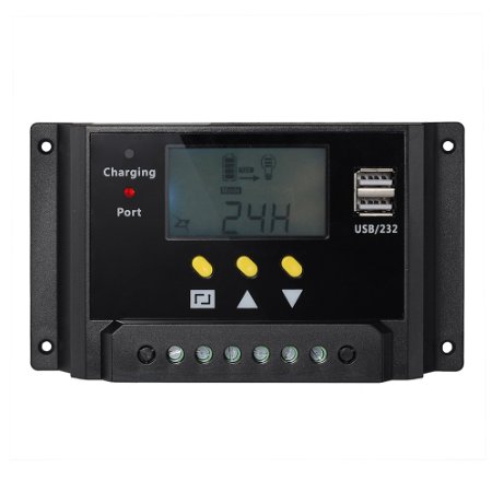 ZhiZhu LCD 30A PWM Solar Panel Regulator Charge Controller 12V24V 360W720W with Dual USB