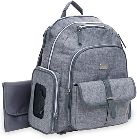 Carter's Cross Hatch Sport Backpack Diaper Bag, Grey