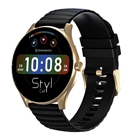 CrossBeats Newly Launched Orbit STYL Bluetooth Calling Smartwatch, Large1.4 HD Display, (Clear Calls), 10 Days Battery, 120  Sports Modes, SpO2, Heart Rate, Sleep Monitoring, AI Voice Assistant IP68