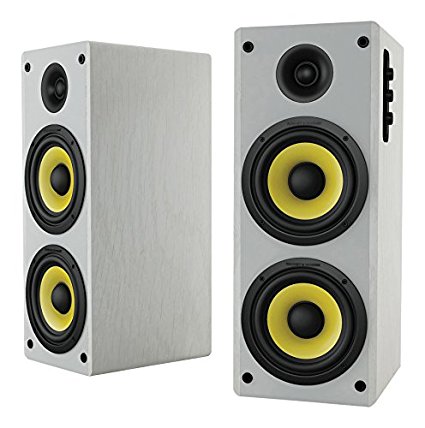 Thonet and Vander Hoch Bt 350 Watts Wood Hi-Fi Bluetooth 4.0 Speakers with Integrated Amplifier, 3.5mm and RCA Stereo Input, 9.1 x 7.1 x 18.1 ", 1 Pair, White