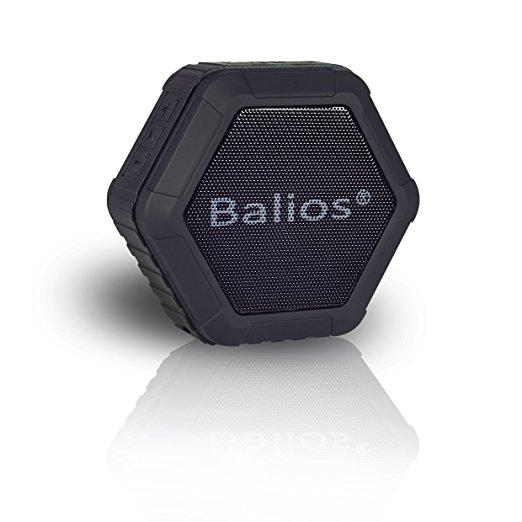 Quality Rugged Balios® Bluetooth CSR 4.0 Wireless Outdoor/ Shower Speaker NFC 12 Hours Play Time at Full Blast Ultra Portable Waterproof Shockproof Dustproof Rechargeable