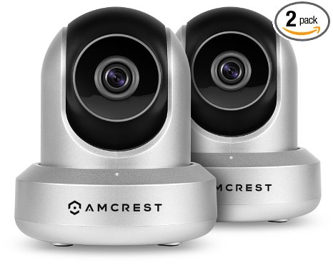 2-Pack Amcrest HDSeries 720P WiFi Wireless IP Security Surveillance Camera System - HD Megapixel 720P (1280TVL), IPM-721S (Silver)