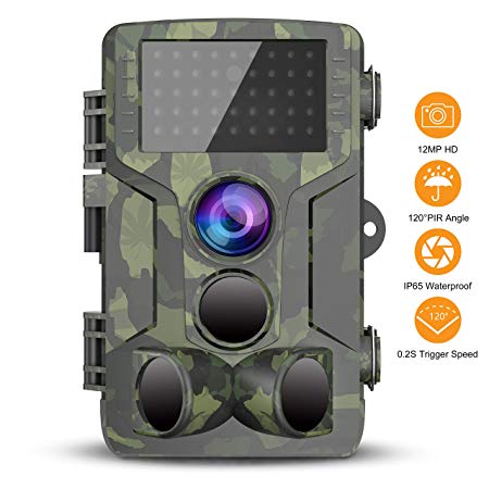 FHDCAM Trail Game Camera, 1080P HD Scouting Cam, 120° Wide Angle PIR Sensor Motion Activated Night Vision, Waterproof Game Camera for Wildlife Hunting and Home Video Surveillance [2019 Latest]