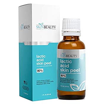 LACTIC Acid Peel 90% Skin Chemical Peel- At Home Peel-Alpha Hydroxy (AHA) For Acne Scars, Skin Brightening, Wrinkles, Dry Skin, Age Spots, Uneven Skin Tone, Melasma, Clogged Pores, Blackheads (1oz)