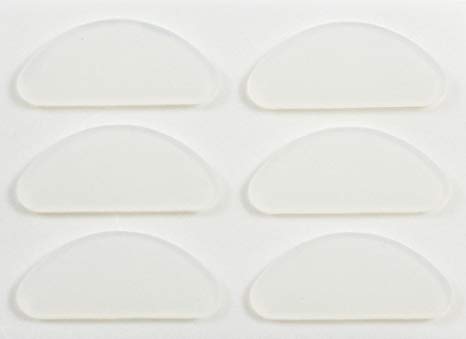 GMS Optical® Premium Silicone Adhesive Half Moon Nose Pads (3 Pair) (Clear)