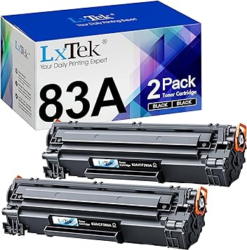 LxTek Compatible Toner Cartridge Replacement for HP 83A CF283A to Compatible with Laserjet Pro MFP M125nw M201dw M225dw M201n M125a M127fn M127fw, 2 Black