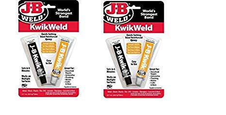 J-B Weld 8276 KwikWeld Quick Setting Steel Reinforced Epoxy - 2 oz, Pack of 2