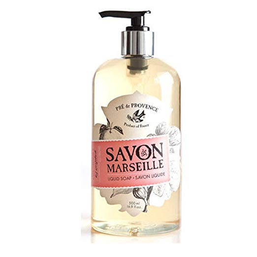 Pre de Provence Savon De Marseille Liquid Hand Soap for Bathroom, Laundry Rooms, Kitchen Sinks (16.9 fl oz) - Fig Grapefruit