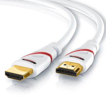 CSL - 10m Ultra HD High Speed HDMI cable 14a  compatible with 20 Ethernet Network and Real 3D capable  FULL HD TV  xv Color and Deep Color  ARC - CEC  Standard 14a20  1080p  2160p  4k  red  white