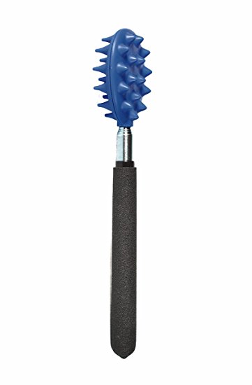 Cactus Back Scratcher On a Stick (BLUE) | 26" Sturdy Metal Retractable Back Scratcher | 2 Sides: Aggressive and Soft Spikes | Scratching Stick: Perfect Stocking Stuffer for Men or Office Gift