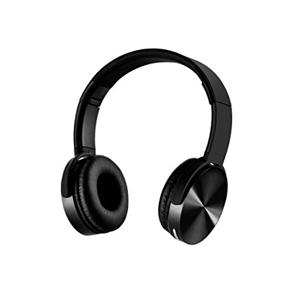 YHhao Wireless/Over-Ear Headphones, Noise Canceling Headsets, Foldable Headsets with Volume Control, Built-in Mic and Wired Mode for PC, Wireless for iPhone, Android Smartphone, etc (Bright Black02)
