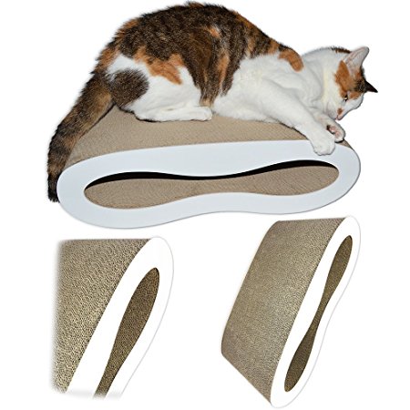 Premium Cat Scratcher Lounge Bed - White Acrylic