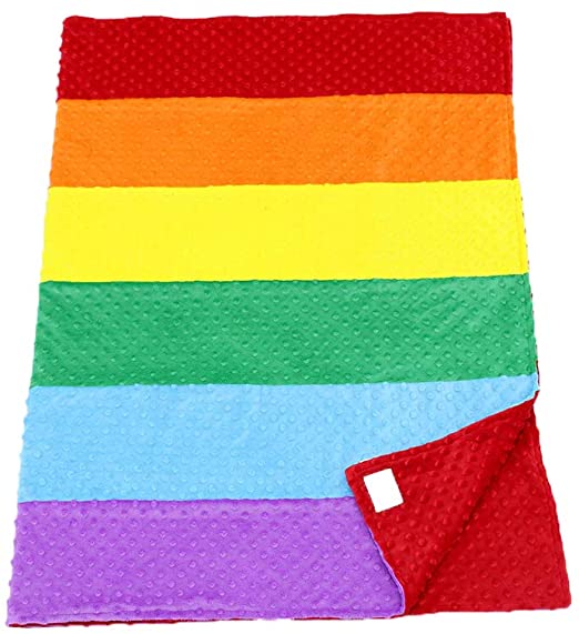 Luxury Minky Dot Plush Rainbow Flag Throw Blanket, 39" x 57"